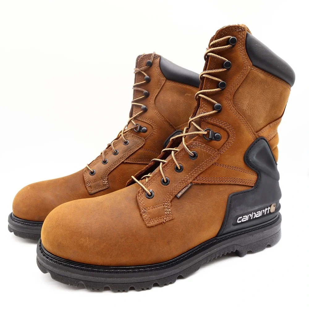 Carhartt CMW8100 8-Inch Waterproof Work Boot Mens 11 Brown Leather EH New